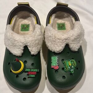 CROCS Kids Green Holiday Slippers